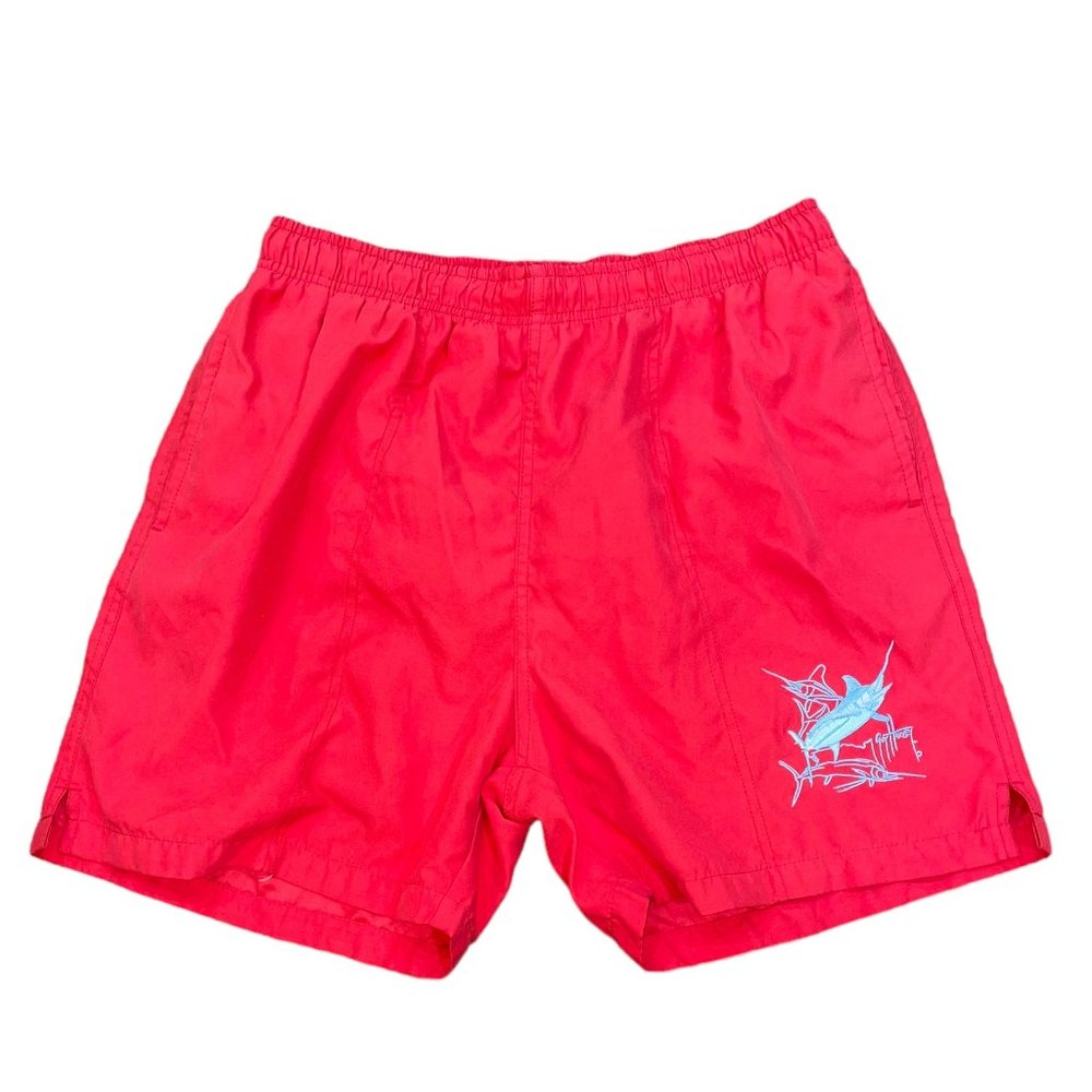 Guy Harvey By AFTCO Red 5" Bathing Suit Trunks Size‎ Large